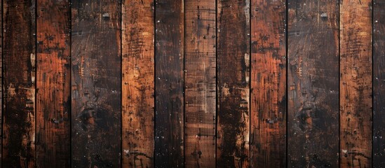 Aufkleber - Aged wooden panels with a grungy brown background texture for use as a background in designs or to create copy space images