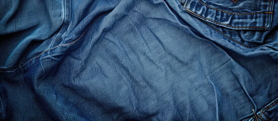 Canvas Print - Texture of classic blue jeans in a copy space image