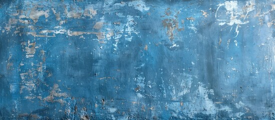 Aufkleber - Background of an aged blue concrete wall with visible texture including a blank area suitable for a copy space image