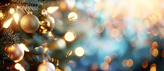 Aufkleber - Blurred background with copy space image for Christmas and New Year holidays