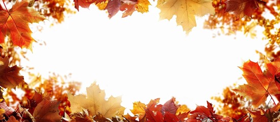 Poster - Autumn foliage forming a framework with a copy space image