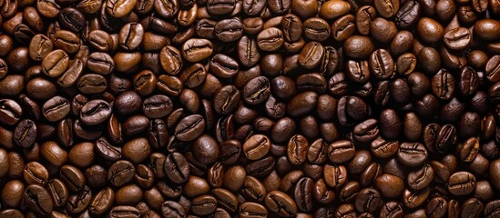 Aufkleber - Coffee beans arranged in a striped pattern with ample copy space image