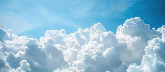 Aufkleber - Blue sky with fluffy clouds offering a serene backdrop for copy space image