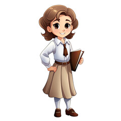 Poster - A girl teacher holding a book