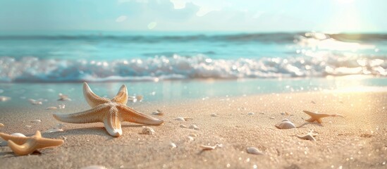 Aufkleber - Beach backdrop with copy space image