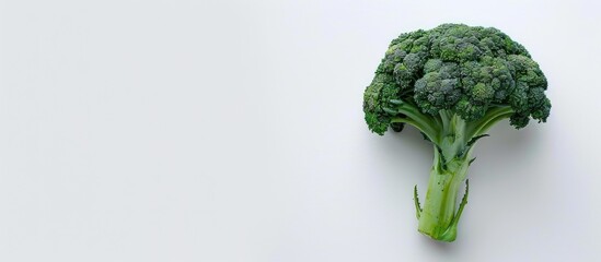 Aufkleber - Broccoli placed alone on a white background with space for additional content or text known as copy space image