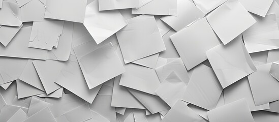 Leinwandbilder - Abstract background with a collection of white note papers offering copy space image