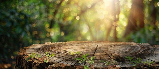 Poster - Display your items on an empty tree trunk with copy space image