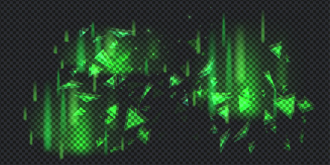 Naklejka na meble Vector illustration. Transparent background with aurora lights and triangle elements. Design for wallpaper, banner, postcard.