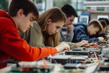 Canvas Print - Electronics repair class