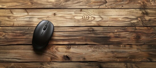 Leinwandbilder - Computer mouse on wooden surface with copy space image