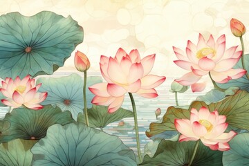 Wall Mural - Lotus flower plant lily.