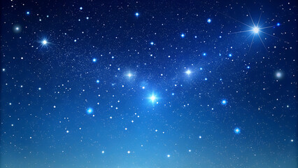 Wall Mural - Starry Night Sky with Colorful Twilight, Cosmic Beauty, with Copy Space