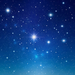 Wall Mural - Starry Night Sky with Colorful Twilight, Cosmic Beauty, with Copy Space