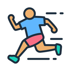 Wall Mural - Kids Running Club Icon