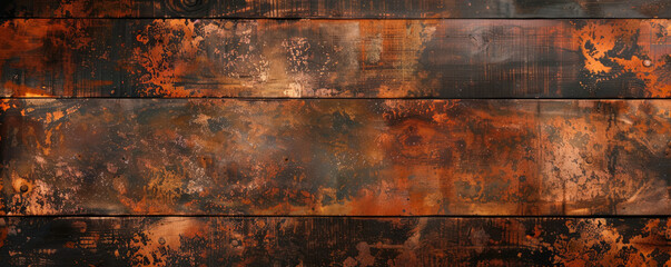 Wall Mural - Rustic copper wooden floors used horizontally, creating a warm and inviting backdrop for website or wallpaper designs with room for creative text or graphics.