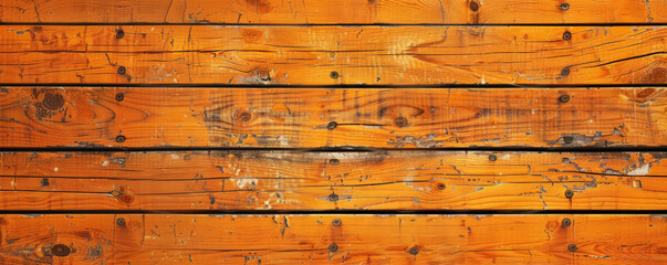 Wall Mural - Warm orange wooden floors used horizontally, creating a cheerful and inviting backdrop for website or wallpaper designs with room for creative text or graphics.