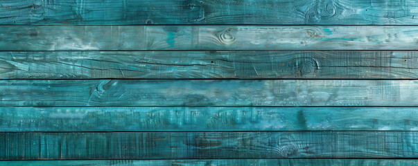 Wall Mural - Calming teal wooden floors arranged horizontally, providing a tranquil backdrop for website or wallpaper designs with ample room for text or graphic elements.