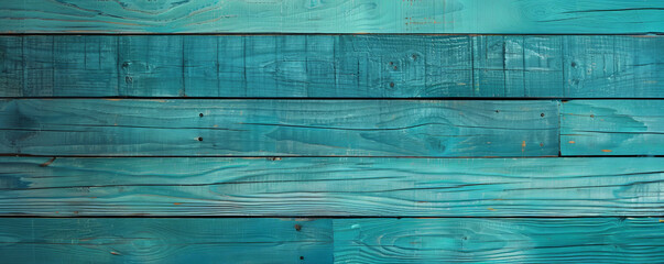 Wall Mural - Calming teal wooden floors arranged horizontally, providing a tranquil backdrop for website or wallpaper designs with ample room for text or graphic elements.