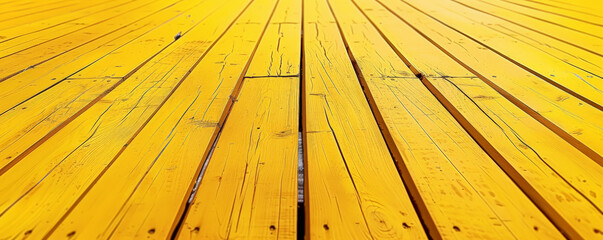 Wall Mural - Sunny yellow wooden floors set horizontally, offering a bright and cheerful backdrop for enhancing web or wallpaper designs with plenty of space for creative text or graphics.