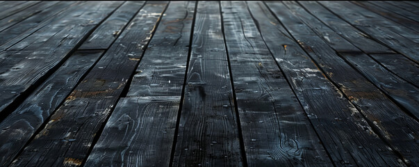 Wall Mural - Dark charcoal wooden floors set horizontally, providing a dramatic backdrop for enhancing website or wallpaper designs with plenty of room for text or graphics.