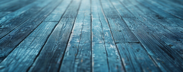 Wall Mural - Soft blue wooden floors backdrop, offering a serene and calming background for your creative projects with plenty of room for text or graphic elements.