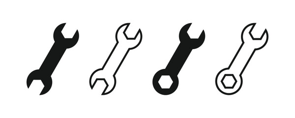 Wrench icon set. Repair icon vector. Tools icon set.