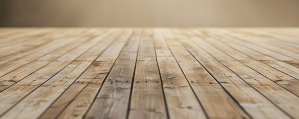 Wall Mural - Warm beige wooden floors used horizontally to create a welcoming backdrop for website or wallpaper designs, with extra room for incorporating text or graphic elements.