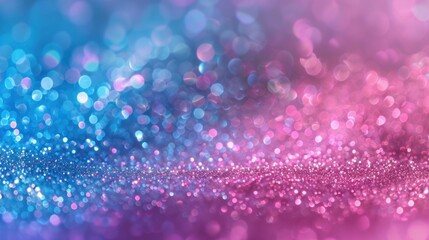 Abstract Glitter Background with Blue and Pink Bokeh