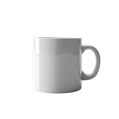 Realistic white cup isolated on transparent background. Vector template for Mock Up.