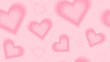 © Mariia - Pink y2k love pattern. Seamless gradient heart bg with blur. Abstract 2000s aesthetic card banner for romantic event illustration. Modern Valentine day dreamy header layout for glamour shop promotion