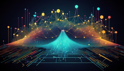 Sticker - An abstract representation of big data analysis with interconnected data points