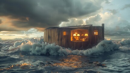 Canvas Print - House on the Waves