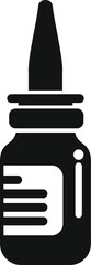 Poster - Black simple icon of a bottle of nasal spray for relieving nasal congestion