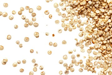 Wall Mural - close-up of corn kernels falling from their cob, captured in a slow motion shot for emphasis on text