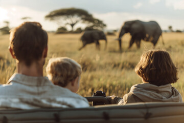 Canvas Print - Family on a safari excursion