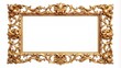 © DigitalArt Max - Elegant thin vintage gold frame with ornate details on a white background, providing ample space for text, perfect for adding a touch of luxury to designs.