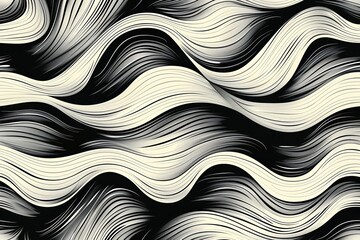 Wall Mural - Curved Brush Stroke Vector Seamless Pattern