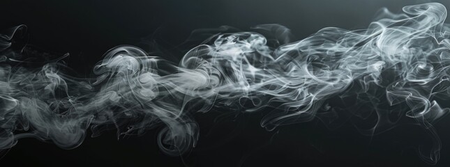 Poster - White smoke on a black background