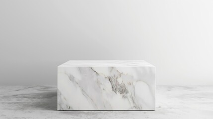 Leinwandbilder - White Empty high quality Marble Table podium stage platform with White Wall Background and window Sunlight - empty copy space place table mock up for design and product placement