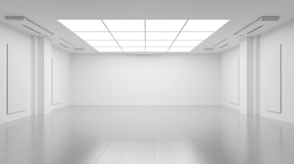 Leinwandbilder - huge White Empty Room hall with light and empty space - empty space room interior for design or product placement. White Empty Room stage podium. Bright Room.