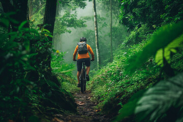 Poster - Mountain biker on scenic ride