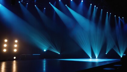 Canvas Print - The stage empty stage with lighting equipment on a stage. Spotlight shines on the stage.7