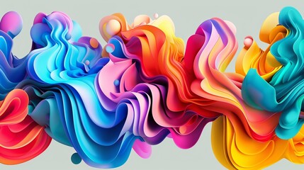 Abstract colorful background flowing in three dimensional space