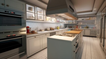 Poster - Modern Kitchen Interior with Stainless Steel Appliances