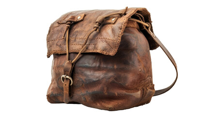 brown leather casual backpack isolated on transparent background