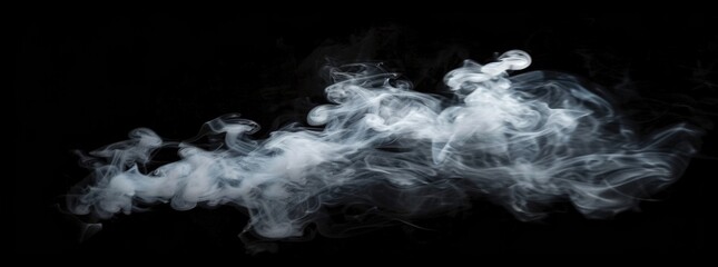 White smoke on a black background