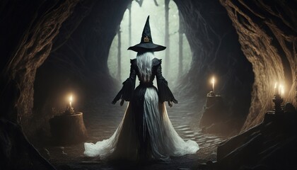 Wall Mural - witch in the night