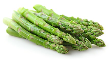 Vibrant Fresh Asparagus Spears on White Background for Culinary Concepts and Healthy Eating