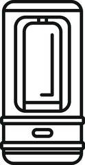 Poster - Line art icon of an electric water heater, featuring a temperature control for optimal water heating